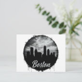 Boston stads silhouet – modern minimalistisch stad briefkaart (Staand voorkant)
