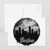 Boston stads silhouet – modern minimalistisch stad briefkaart (Voorkant / Achterkant)