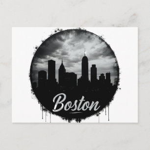 Boston stads silhouet – modern minimalistisch stad briefkaart