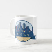 Boston stads skyline, Boston MA skyline Koffiemok (Voorkant links)
