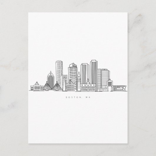 Boston Stadssilhouet, boston ma silhouet Briefkaart (Voorkant)