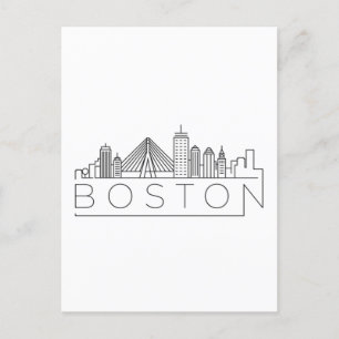 Boston Stadssilhouet, boston ma silhouet Briefkaart