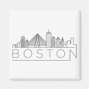 Boston Stadssilhouet, Boston Ma Silhouet Magneet
