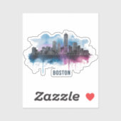 Boston Stadssilhouet, Boston Ma Silhouet Sticker (Vel)