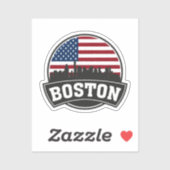 Boston Stadssilhouet, boston ma silhouet Sticker (Vel)