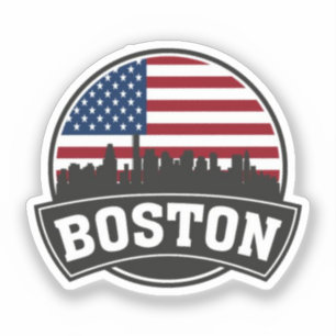 Boston Stadssilhouet, boston ma silhouet Sticker