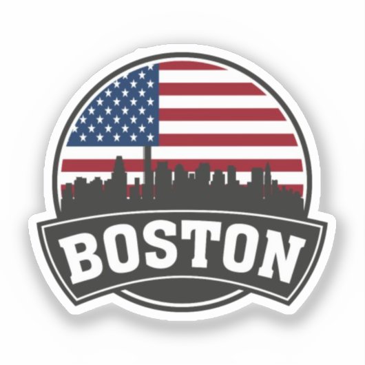 Boston Stadssilhouet, boston ma silhouet Sticker (Voorkant)