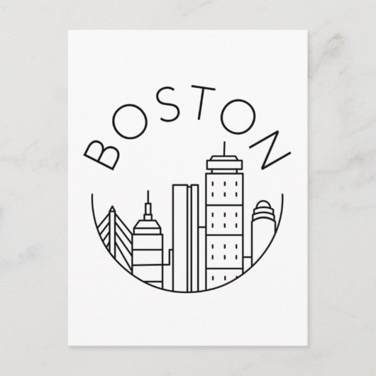 Boston Stadssilhouet, boston ma skyline Briefkaart (Voorkant)