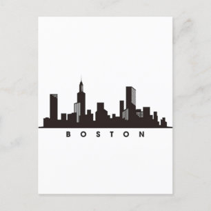 Boston Stadssilhouet, boston ma skyline Briefkaart