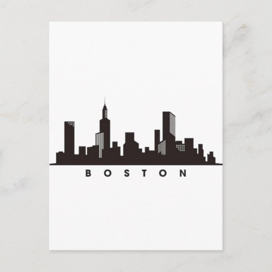 Boston Stadssilhouet, boston ma skyline Briefkaart (Voorkant)