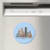 Boston Stadssilhouet, boston ma skyline Magneet (Insitu (Vaatwasser))