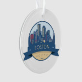 Boston Stadssilhouet, boston ma skyline Ornament (voorkant)