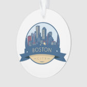 Boston Stadssilhouet, boston ma skyline Ornament (voorkant)