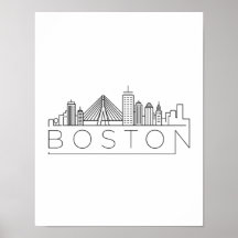 Boston Stadssilhouet, boston ma skyline