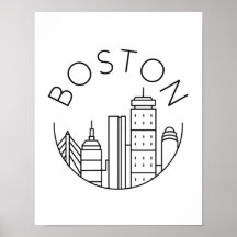 Boston Stadssilhouet, boston ma skyline