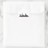Boston Stadssilhouet, boston ma skyline Ronde Sticker (Tas)