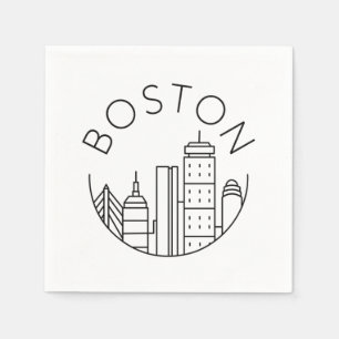 Boston Stadssilhouet, boston ma skyline Servet