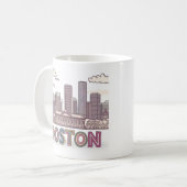 Boston Stadssilhouet, Boston Ma Us Skyline Koffiemok (Voorkant links)
