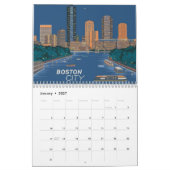 Boston Stadssilhouet, Boston Ma VS Kalender (Jan 2027)