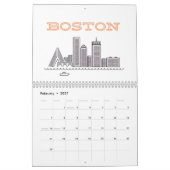Boston Stadssilhouet, Boston Ma VS Kalender (Feb 2027)