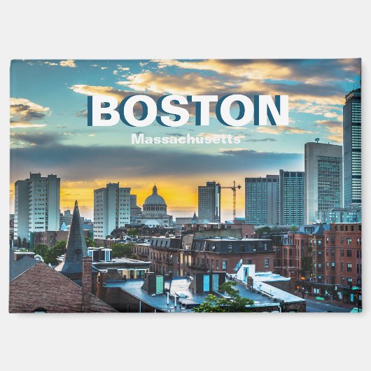 Boston Stadssilhouet Souvenir Magneet (Voorkant)