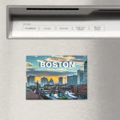 Boston Stadssilhouet Souvenir Magneet (Insitu (Vaatwasser))