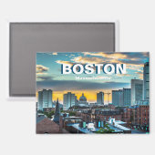 Boston Stadssilhouet Souvenir Magneet (Voorkant / Achterkant)