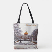 Boston State House in de winter Tote Bag (Achterkant)