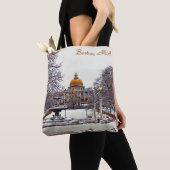Boston State House in de winter Tote Bag (Dichtbij)