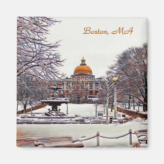 Boston State House in Winter 9870 Magneet (Voorkant)