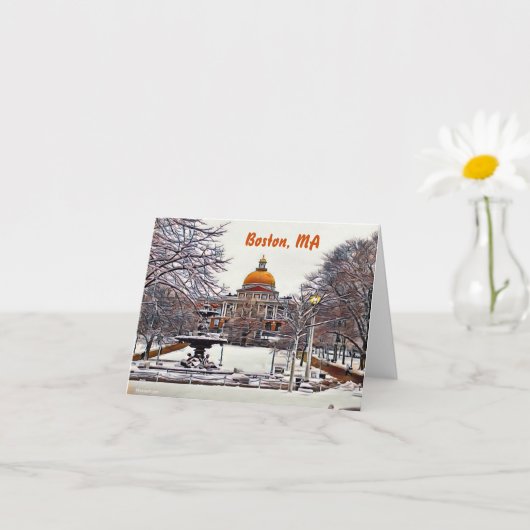 Boston State House in Winter Kaart (Kleine Plant)