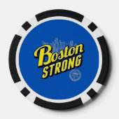 Boston sterk op een blauw decor pokerchips (Achterkant)