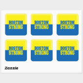 Boston Sterke Gift Geel en Blauw Vierkante Sticker (Vel)