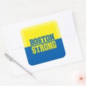 Boston Sterke Gift Geel en Blauw Vierkante Sticker (Envelop)