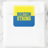 Boston Sterke Gift Geel en Blauw Vierkante Sticker (Tas)