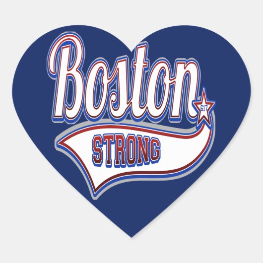 Boston Sterke Hockey Curling Hart Sticker (Voorkant)
