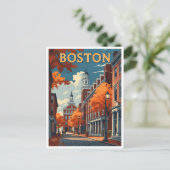 Boston Straat Briefkaart (Staand voorkant)