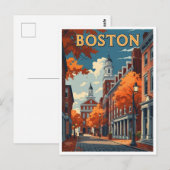Boston Straat Briefkaart (Voorkant / Achterkant)