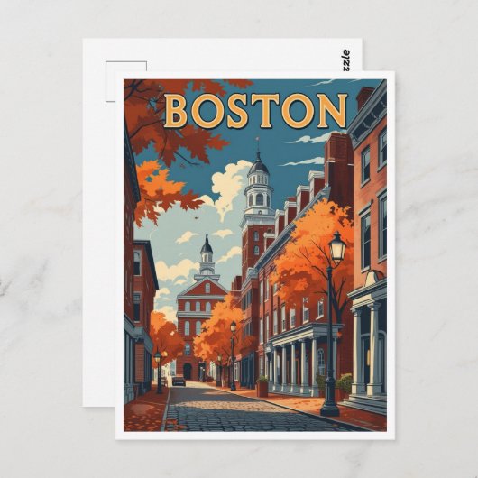 Boston Street Briefkaart (Voorkant / Achterkant)