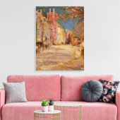 Boston Street Scene - Edward Mitchell Banister Canvas Afdruk (Insitu (Woonkamer))