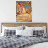 Boston Street Scene - Edward Mitchell Banister Canvas Afdruk (Insitu (Slaapkamer))
