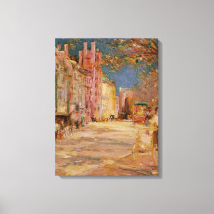 Boston Street Scene - Edward Mitchell Banister Canvas Afdruk