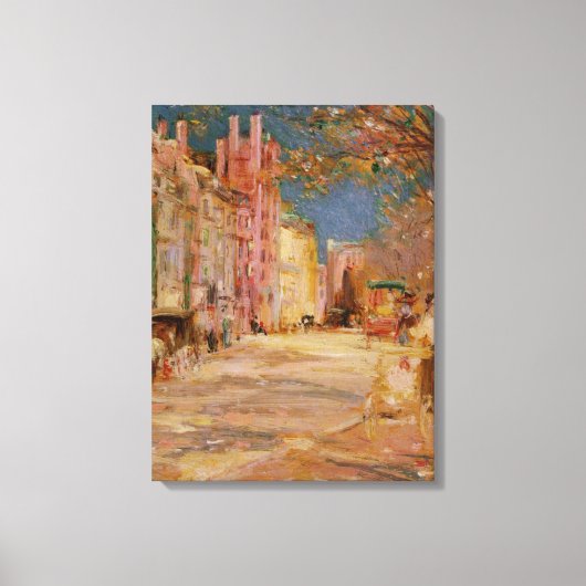 Boston Street Scene - Edward Mitchell Banister Canvas Afdruk (Voorkant)