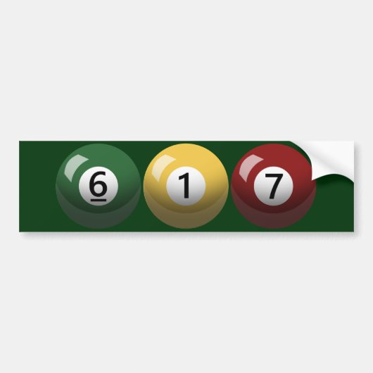Boston Strong 617 Billiards Bumpersticker (Voorkant)