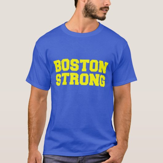 boston strong blue yellow t shirt (Voorkant)
