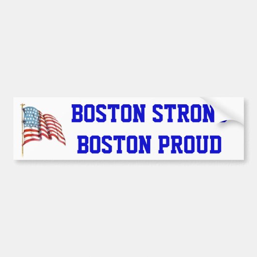 Boston Strong Boston Proud met Amerikaanse vlag Bumpersticker (Voorkant)