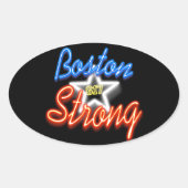 Boston Strong en Ggloing Ovale Sticker (Voorkant)