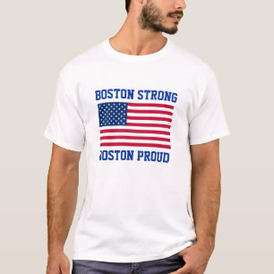Boston Strong en Proud Patriotic American Flag T-shirt