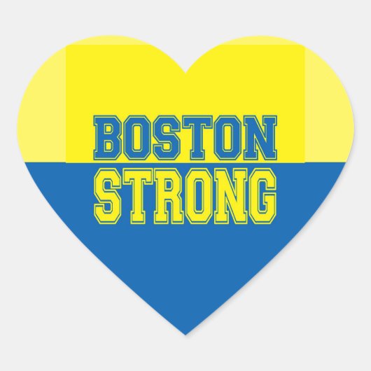 Boston Strong Gift Yellow en Blue Hart Sticker (Voorkant)