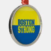Boston Strong Gift Yellow en Blue Metalen Ornament (Rechts)